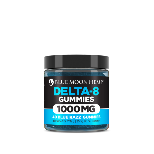 Delta-8 Blue Razz Gummies 1000mg