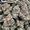Glue Fuel Indoors premium cannabis flower with dense frosty sticky buds, high THC hybrid strain, indoor grown diesel gas weed