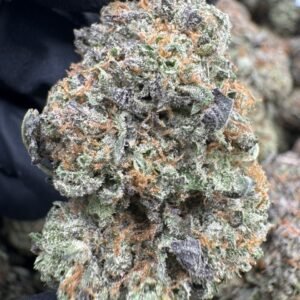 Platinum Kush Indoors premium cannabis flower with dense frosty buds, high THC indica strain, indoor grown top shelf weed