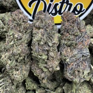 Jealous Berry premium cannabis flower with dense frosty buds, high THC hybrid strain, sweet berry flavor exotic indoor weed