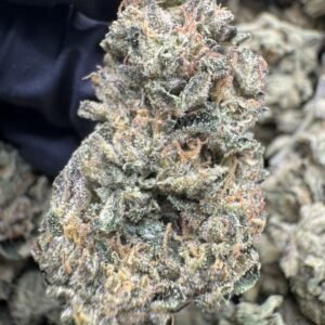 Frosted Pie Weed premium cannabis flower with dense frosty buds, high THC indica strain, sweet dessert flavor exotic weed