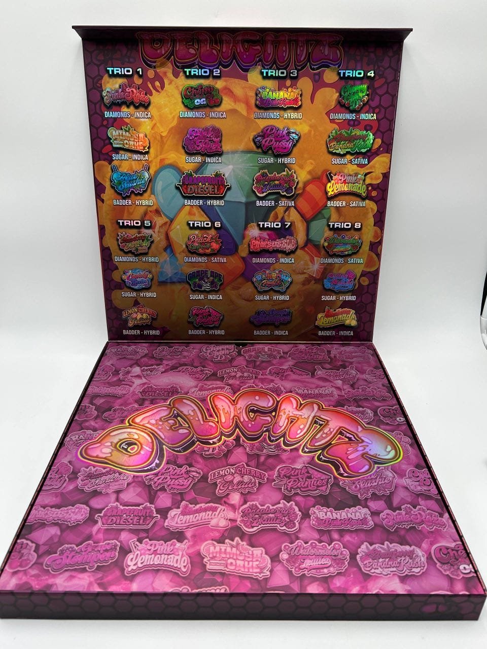 Delightz Concentrates 3 in 1 Sugar Badder Diamonds HP Boxes with premium extract packaging and terpene-rich concentrate collection Delightz Concentrates 3 in 1 Sugar Badder Diamonds HP Boxes with premium extract packaging and terpene-rich concentrate collection
