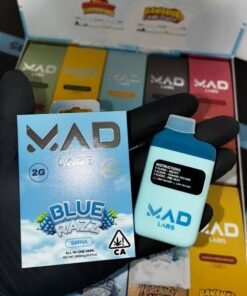 Purple Mad Labs 2G all-in-one disposable with digital display and transparent amber oil chamber