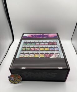 Authentic Dranks 2G disposable vape display box with assorted dual-flavor devices and LA Kings Distro logo