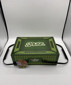 Closed green Splitz The Corner Drop 1/8 jar badder and sugar promotional box with LA Kings Distro logo