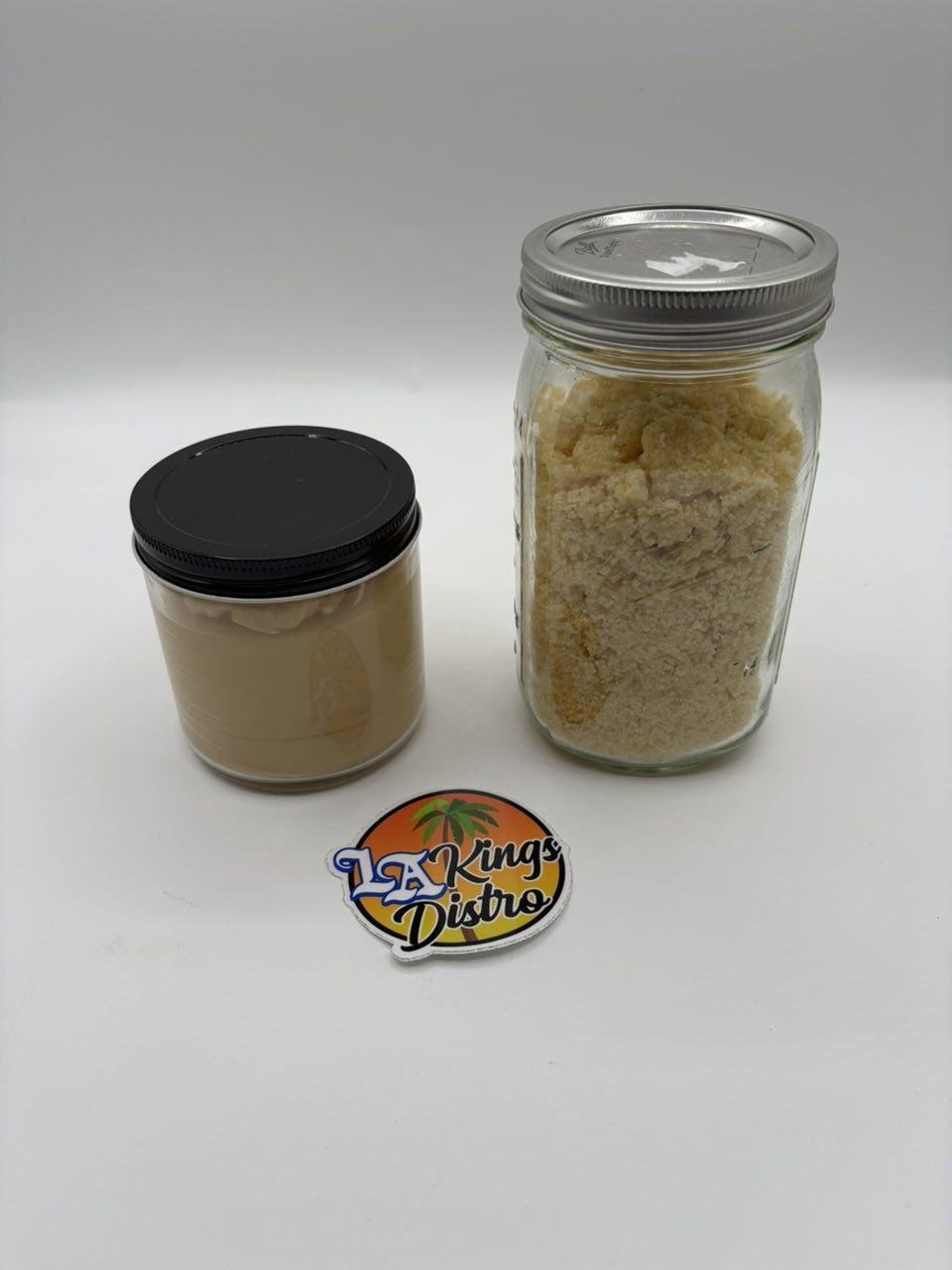 Affordable badder and sugar concentrates displayed in glass jars with creamy and granular textures