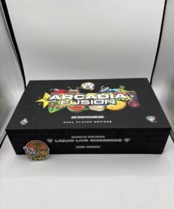 Sealed Authentic Arcadia Fusion 2G Disposable 100-pack master box with dual-flavor Liquid Live Diamonds branding LA Kings Distro logo