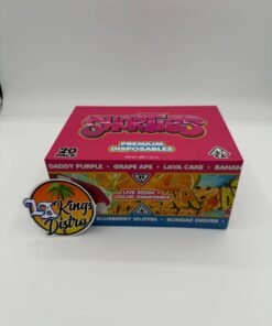Shorties 2G Premium Disposables 20-pack box with Live Resin + Liquid Diamonds and assorted strain flavors