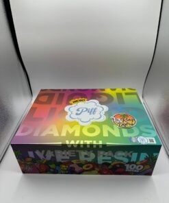 Piff 3G Disposable 100-piece variety pack with colorful diamond packaging and NFC QR verification graphics