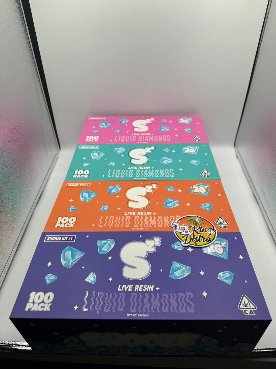 Snooze 2G Disposable Live Resin + Liquid Diamonds 100-pack collection with four Snooze Kit editions and assorted flavors Snooze 2G Disposable Live Resin + Liquid Diamonds 100-pack collection with four Snooze Kit editions and assorted flavors