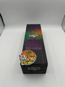 Kaos 2G Disposable Live Resin X Liquid Diamonds 100-pack box with multicolor KAOS Extracts packaging