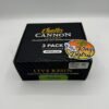 Jeeter Cannon Live Resin 3 Pack Papaya Punch box with three 0.5G infused Cannons and black packaging