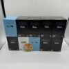 Organic PUSH 2G disposable rechargeable vape boxes displaying ten strain and flavor varieties
