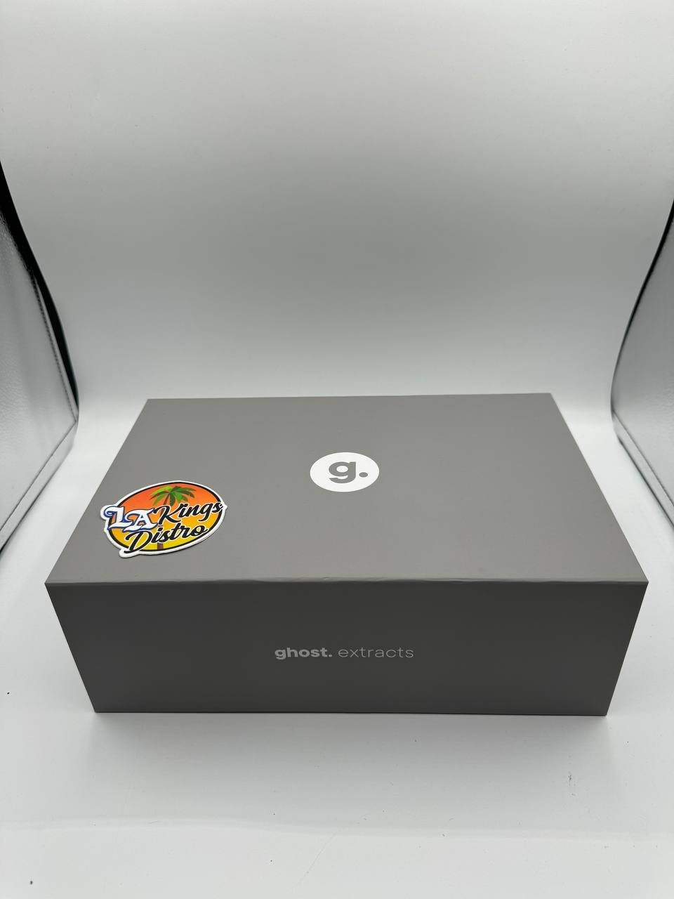 Ghost Extracts 2G disposable new gray master packaging with white g logo and ghost extracts branding Ghost Extracts 2G disposable new gray master packaging with white g logo and ghost extracts branding