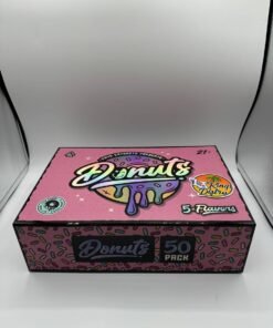 Authentic Fryd Donuts 2G disposables 50-pack box with five assorted Donuts flavors