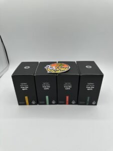 Ghost 2G disposable vape boxes and Ghost branded packaging in black color variants