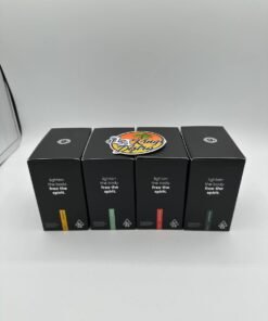 Ghost 2G disposable vape boxes and Ghost branded packaging in black color variants