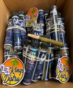 Authentic Cake Pre Rolls in holographic individual tubes with premium rolled pre-roll displayed