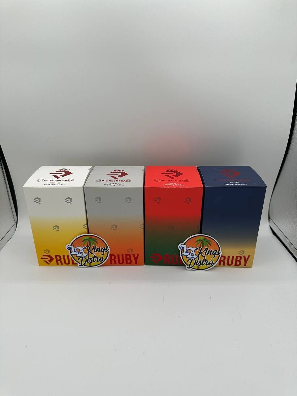 Original Ruby 1G Live Resin Bars 1000mg disposable vape boxes in assorted gradient packaging Original Ruby 1G Live Resin Bars 1000mg disposable vape boxes in assorted gradient packaging