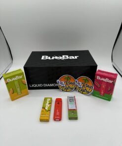 Authentic Buzz Bar 2G Liquid Diamonds disposable with Melon Smoothie and Watermelon Punch packaging.