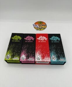 Trilogy 710 .5G hash rosin disposable boxes labeled 100% solventless in four package colors