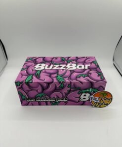 Authentic Buzz Bar 2G disposables 100-pack master box with purple Buzz Bar packaging