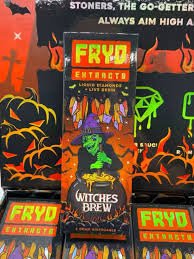 Fryd Witches Brew 2G disposable Halloween edition 50-pack box with witch and cauldron artwork