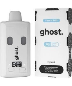 Ghost 2G disposable vape boxes and Ghost branded packaging in black color variants