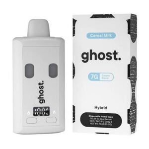 Ghost 2G disposable vape boxes and Ghost branded packaging in black color variants