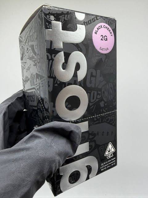 Ghost 2G disposable vape boxes and Ghost branded packaging in black color variants Ghost 2G disposable vape boxes and Ghost branded packaging in black color variants