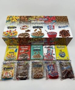 Cinnabon-themed Cereal Bars 600MG cannabis-infused chocolate bar held in a gloved hand