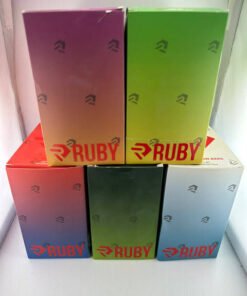Ruby 1G disposable vape master boxes with assorted Ruby flavors