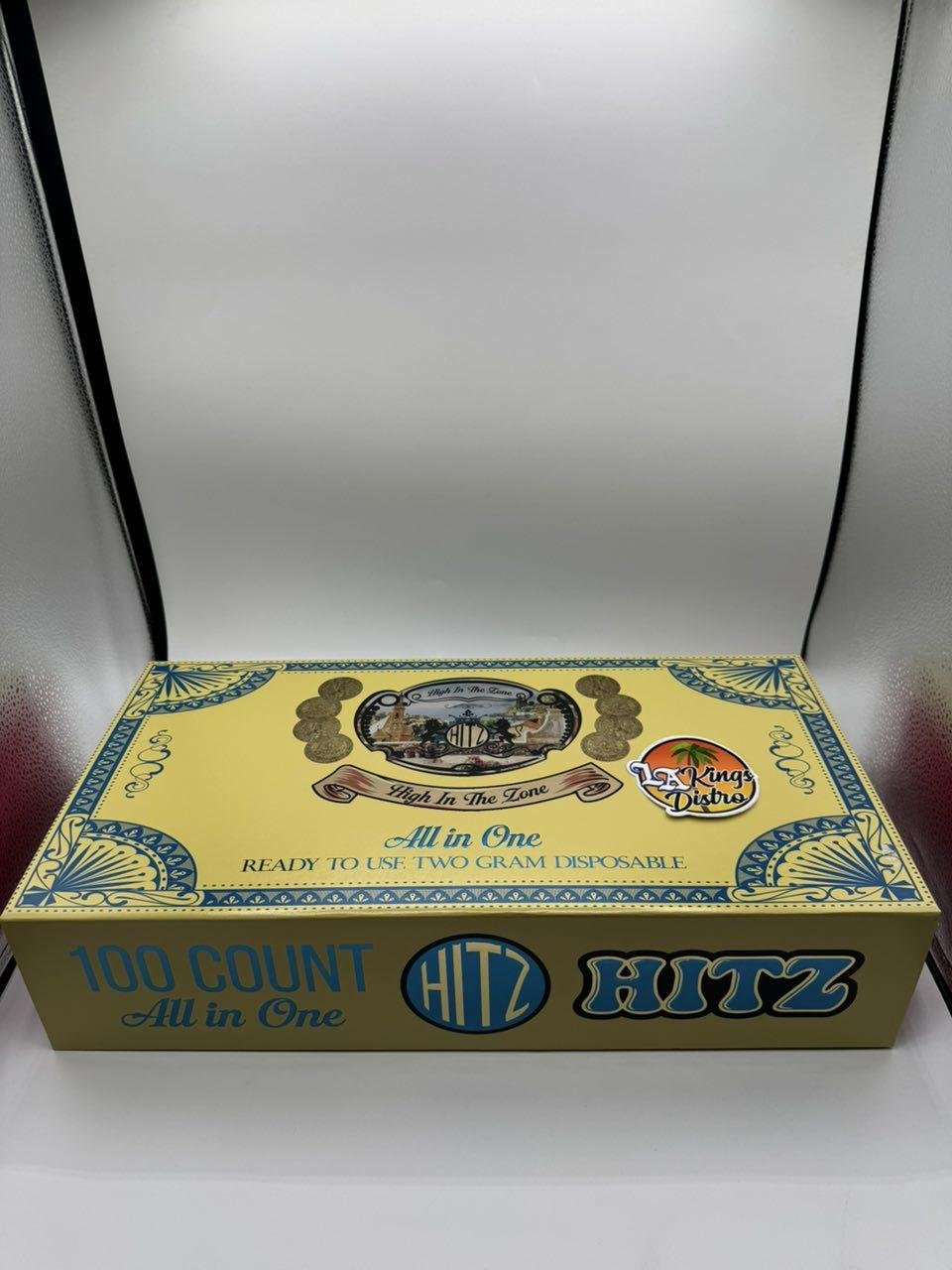 HITZ Gladiator Edition 2G all-in-one disposable 100-count High In The Zone product box HITZ Gladiator Edition 2G all-in-one disposable 100-count High In The Zone product box