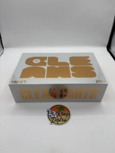 Authentic Clean Carts 2G Liquid Diamonds + Live Resin disposable vape display box with assorted flavors and Clean Carts devices.