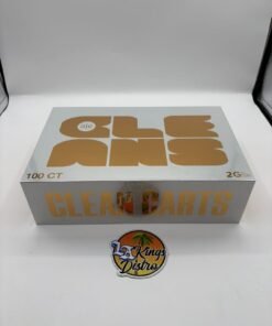 Authentic Clean Carts 2G Liquid Diamonds + Live Resin disposable vape display box with assorted flavors and Clean Carts devices.
