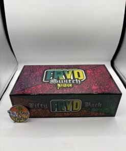 Authentic FRYD Switch 2G Liquid Diamonds and Live Resin dual-flavor disposable with digital display, colorful packaging and two included gummies.