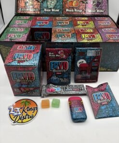 Authentic FRYD Switch 2G Liquid Diamonds and Live Resin dual-flavor disposable with digital display, colorful packaging and two included gummies.