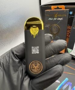 Muha Meds Golden Hour master display featuring assorted indica, sativa, and hybrid 2G disposables