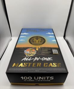 Muha Meds Golden Hour Aloha Passion Rush 2G disposable vape with premium black-and-gold packaging