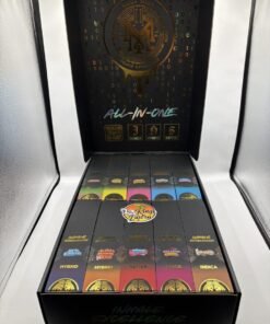Aloha Passion Rush Muha Meds Golden Hour 2G all-in-one device displayed with QR and laboratory label