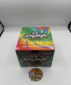 King Highz 2000mg chocolate bar cut open beside Snickers packaging