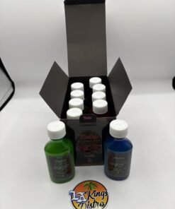 Open MedLabs infused syrup 10-pack case with colored bottles