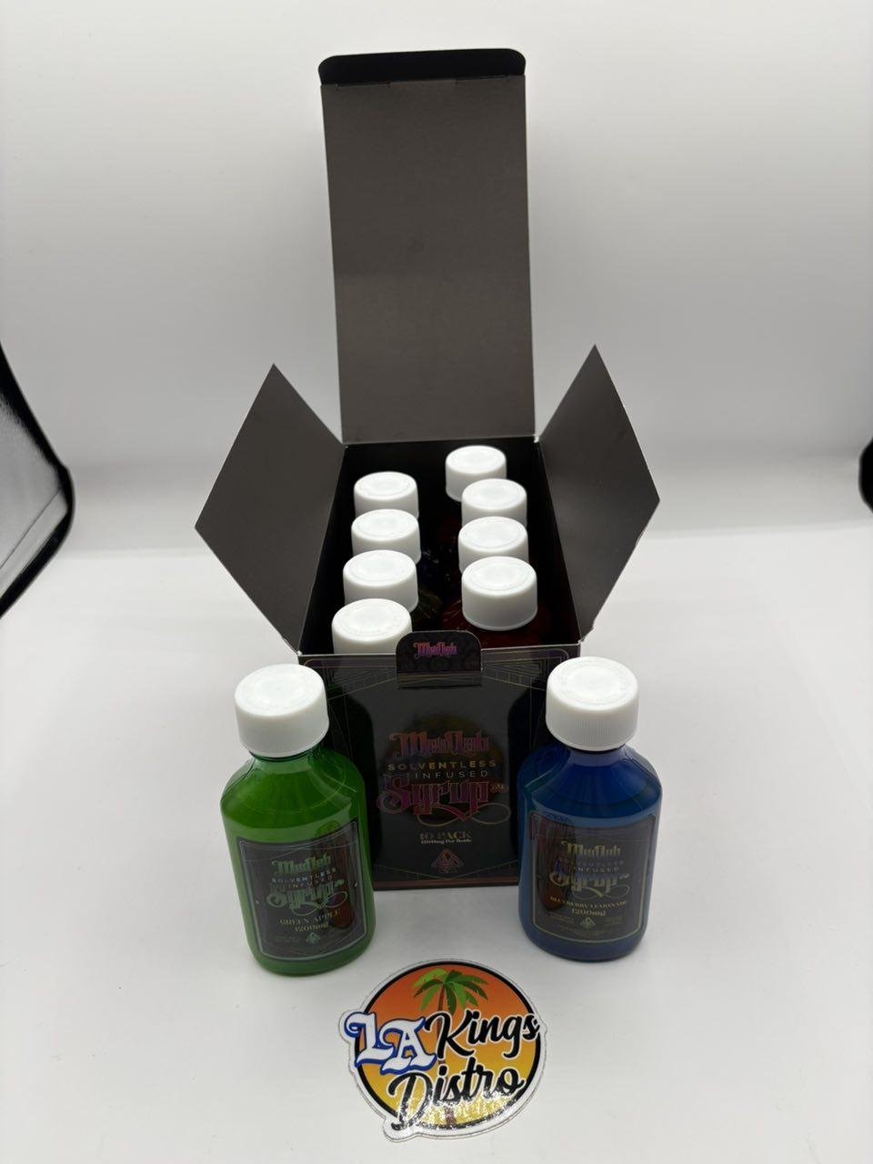 Open MedLabs infused syrup 10-pack case with colored bottles Open MedLabs infused syrup 10-pack case with colored bottles