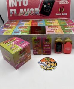 Faded Fruits Premium Vape device displayed with Two in One retail boxes and wholesale case