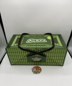 Authentic Splitz 2G dual-chamber disposable showing two amber chambers and digital hit-count screen