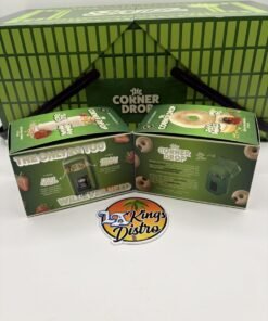 Splitz The Corner Drop 2G dual vape retail boxes with green protective cases and chain clips
