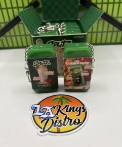 Open Splitz 10-pack carton containing individually protected green dual-chamber disposable devices
