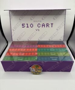 Boutiq Sour Slush 1G 510 Cart V1 with front packaging, batch label, and master carton